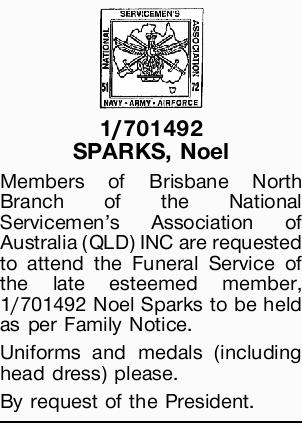 1/701492 SPARKS, Noel