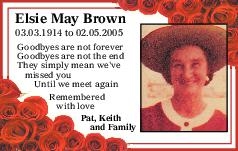 1020791, 02/05/2014. thanks BROWN, Elsie May
