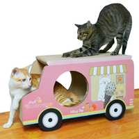 Zodiac Cardboard Cat Scratcher & Lounger - Pink Ice Cream Van