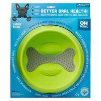 Oh Bowl Slow Food Tongue Cleaning Dog Food Bowl - Green - Large