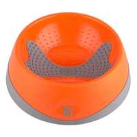 Oh Bowl Slow Food Tongue Cleaning Dog Food Bowl - Orange - Small