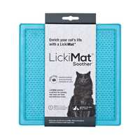 Lickimat Soother Original Slow Food Licking Mat for Cats - Blue