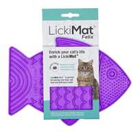 LickiMat Felix Slow Food Bowl Anti-Anxiety Mat for Cats - Purple