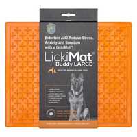Lickimat Buddy Original Slow Food Anti-Anxiety Licking Mat for Dogs - X-Large - Orange