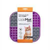 LickiMat Slomo Wet & Dry Double Slow Food Cat Bowl - Purple