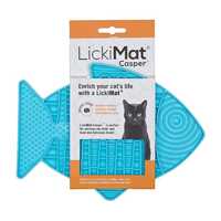 LickiMat Casper Slow Food Bowl Anti-Anxiety Mat for Cats - Blue