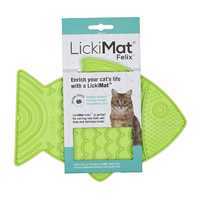 LickiMat Felix Slow Food Bowl Anti-Anxiety Mat for Cats - Green