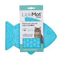 LickiMat Felix Slow Food Bowl Anti-Anxiety Mat for Cats - Blue