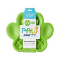 PAW Slow Feeder Wet & Dry Food Bowl for Cats & Dogs - Green