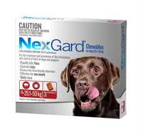 NEXGARD FOR DOGS 25.1-50KG - Red 3 Pack