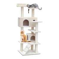 Cat Tree 134cm Trees Scratching Post Scratcher Tower Condo House Furniture Wood Beige