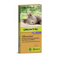 Drontal Intestinal All-Wormer for Cats & Kittens Up to 4kg - 4 Tablets