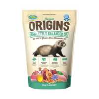 Vetafarm Origins Ferret Food 2kg Pet: Small Pet Category: Small Animal Supplies  Size: 2.1kg 
Rich...