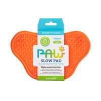 PAW Lick Pad Slow Feeder & Anti-Anxiety Food Mat for Cats & Dogs - Orange