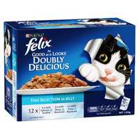 Felix As Good As It Looks Doubly Delicious Fish Selection In Jelly Wet Cat Food Pouches 24 X 85g Pet:...