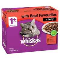 Whiskas Wet Cat Food Adult Beef Jelly 12 X 85g Pet: Cat Category: Cat Supplies  Size: 0.1kg 
Rich...