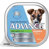 Advance Puppy Single Serve Wet Dog Food Lamb With Rice 12 X 100g Pet: Dog Category: Dog Supplies  Size:...