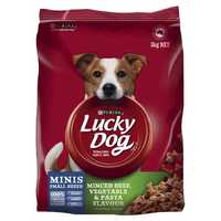 Lucky Dog Minis Minced Beef Vegetable Pasta Flavour Dry Dog Food 3kg Pet: Dog Category: Dog Supplies ...