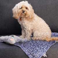 La Doggie Vita Blanket Plush Dog Central Indigo Small Pet: Dog Category: Dog Supplies  Size: 0.2kg...