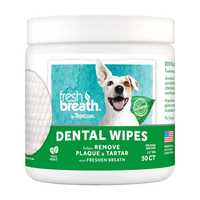 Tropiclean Fresh Breath Dental Wipes 50 Sheets Pet: Dog Category: Dog Supplies  Size: 0.1kg 
Rich...