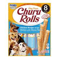 Inaba Churu Roll Chicken Wraps With Cheese Recipe 8 Pack Pet: Dog Category: Dog Supplies  Size: 0.9kg...