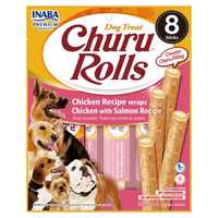 Inaba Churu Rolls Chicken Recipe Wraps With Salmon Recipe 8 Pack Pet: Dog Category: Dog Supplies  Size:...