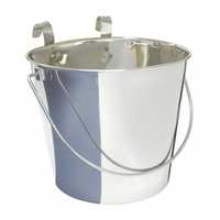 Zeez Stainless Steel Flat Sided Bucket Pail With Two Hooks 946ml Pet: Dog Category: Dog Supplies  Size:...
