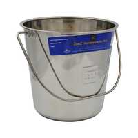 Zeez Stainless Steel Round Bucket Pail 12.3L Pet: Horse Size: 1kg Material: Stainless Steel 
Rich...