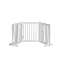 Charlies Pet Durable Wooden 3 Panel Freestanding Pet Gate White Each Pet: Dog Category: Dog Supplies ...