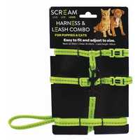 Scream Reflective Adjustable Nylon Cat Puppy Harness With Leash Loud Green Each Pet: Dog Category: Dog...