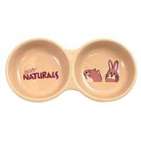 Rosewood Stoneware Double Rabbit Dish Naturals Each Pet: Small Pet Category: Small Animal Supplies ...