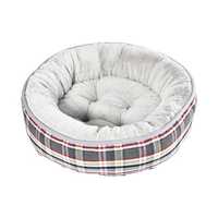 Paws For Life Reversible Round Bed Tartan Grey Small Pet: Dog Category: Dog Supplies  Size: 0.7kg...