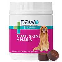 Paw Blackmores Coat Skin And Nails Chews 300g Pet: Dog Category: Dog Supplies  Size: 0.4kg 
Rich...