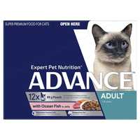 Advance Adult Ocean Fish In Jelly Wet Cat Food Pouches 12 X 85g Pet: Cat Category: Cat Supplies  Size:...