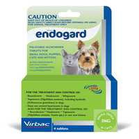 Virbac Endogard Wormer Small Dog 4 Pack Pet: Dog Category: Dog Supplies  Size: 0.1kg 
Rich Description:...
