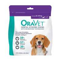 Oravet Dental Hygiene Chews Medium 112 Chews Pet: Dog Category: Dog Supplies  Size: 1.9kg 
Rich...