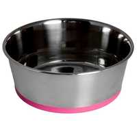 Rogz Slurp Stainless Steel Bowl Pink Medium Pet: Dog Category: Dog Supplies  Size: 0.2kg Colour: Pink...