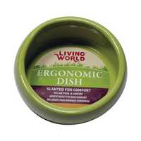 Living World Ceramic Ergonomic Pet Dish Green Large Pet: Small Pet Category: Small Animal Supplies ...