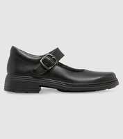 The Clarks Intrigue Senior Black (E) is a durable black leather school shoe from Clarks featuring a...