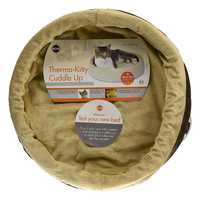 K&H Thermo Kitty Cuddle Up Heated Pet Bed for Cats & Small Dogs in Polarfleece Mocha