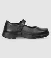 The Ascent Kids Adela Yth (D) Black is a durable black leather school shoe from Ascent, featuring a...