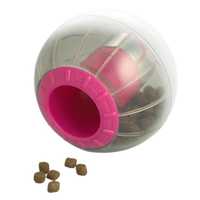 Kruuse Catrine Catmosphere Treat Dispensing Cat Ball Toy in Pink or Black [Colour: Pink]