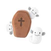 Zippy Paws Halloween Burrow Interactive Dog Toy - Coffin with Ghosts