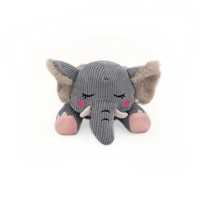 Zippy Paws Snooziez with Silent Shhhqueaker Plush Dog Toy - Elephant