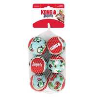 KONG Christmas Holiday SqueakAir Balls for Dogs 2 x 6-pack of Medium Toys