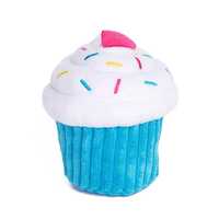 Zippy Paws Plush Squeaker Dog Toy - Cupcake in Blue or Pink - Blue