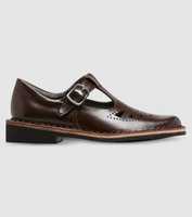 The Harrison Indiana II Senior Brown is a traditional T-Bar style and durable brown leather school shoe...