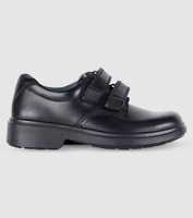 Be smart for school with the classic Denver shoe. The black leather upper features self fastening...