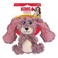 KONG Scrumplez Plush Squeaker Tug Dog Toy Bunny - Bulk Pack of 3