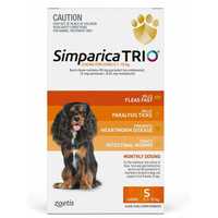 Simparica Trio Flea, Tick & Heartworm Chew for Small Dogs 5.1-10kgs - 6-Pack